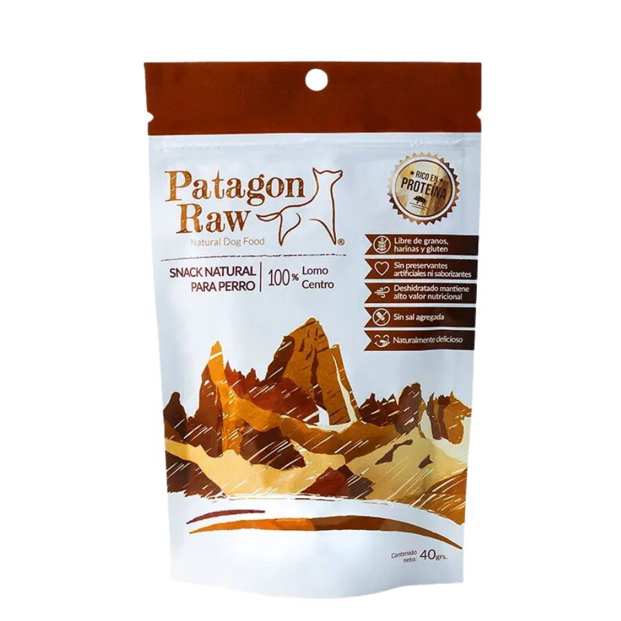 Patagon Raw Snack 100% Lomo de Cerdo para Perros, libre de granos y gluten, ideal para perros con sensibilidades alimentarias. Rico en proteínas y sin aditivos. 🐖