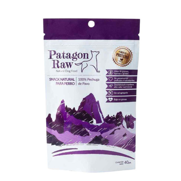 Patagon Raw Snack 100% Pechuga de Pavo para Perros, bajo en grasas y libre de granos, ideal para perros con alergias alimenticias. 🦃🐾