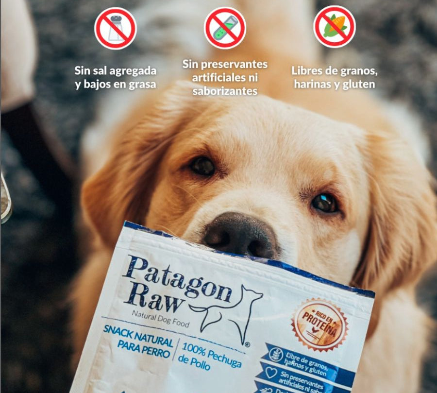 Patagon Raw Snack 100% Pechuga de Pollo: Delicioso snack natural para perros, libre de granos y bajo en grasas. Ideal para mantener a tu mascota saludable.🐾