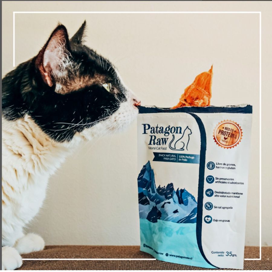 Patagon Raw Snack 100% Pechuga de Pollo para Gatos, rico en proteínas, sin granos ni gluten, ideal para una dieta saludable. 🐱✨