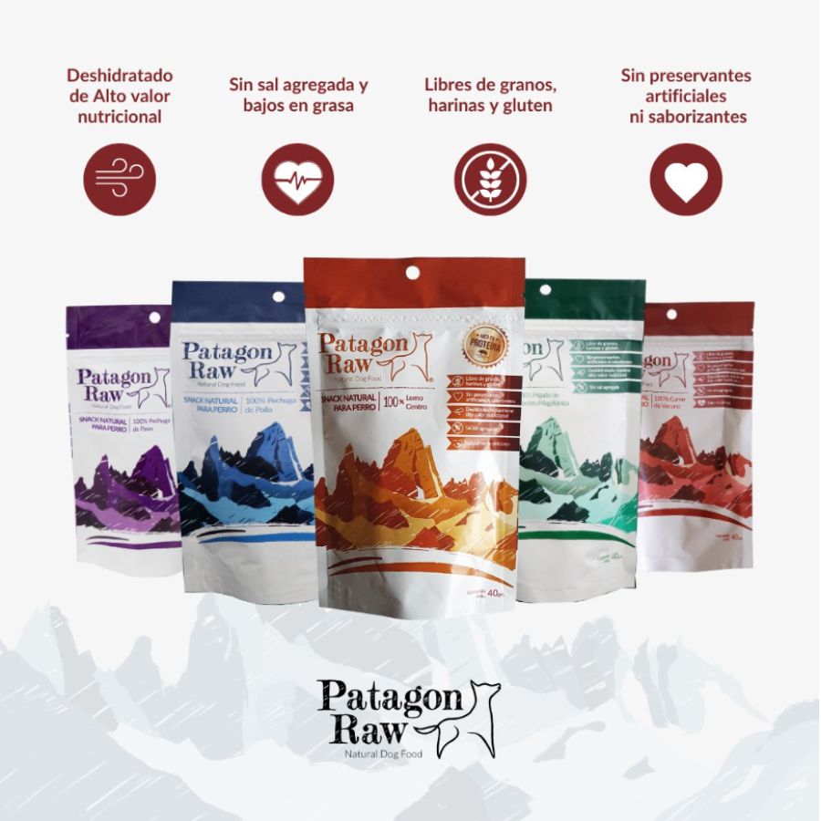 Patagon Raw Snack 100% Cordero Magallánico para Perros, sin granos ni gluten, ideal para perros con alergias alimentarias. Rico en nutrientes esenciales. 🐑