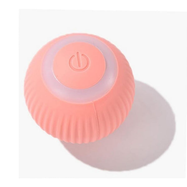 Pelota Rebotadora Gravitacional Rosada con luz LED, rebote inteligente y carga USB. Ideal para gatos.