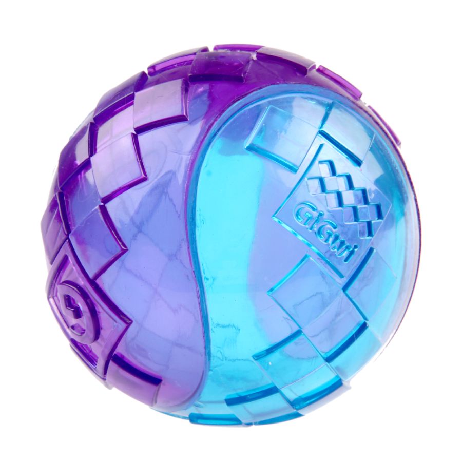 Pack Pelota Squeaker Gigwi Ball Medium pelotas resistentes con sonido, tecnología TPR y superficie dental. Ideales para perros medianos. Pack de 2.