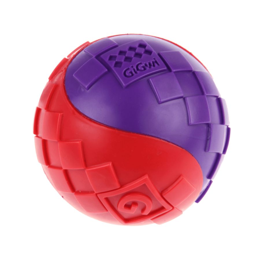 Pack Pelota Squeaker Gigwi Ball Medium pelotas resistentes con sonido, tecnología TPR y superficie dental. Ideales para perros medianos. Pack de 2.