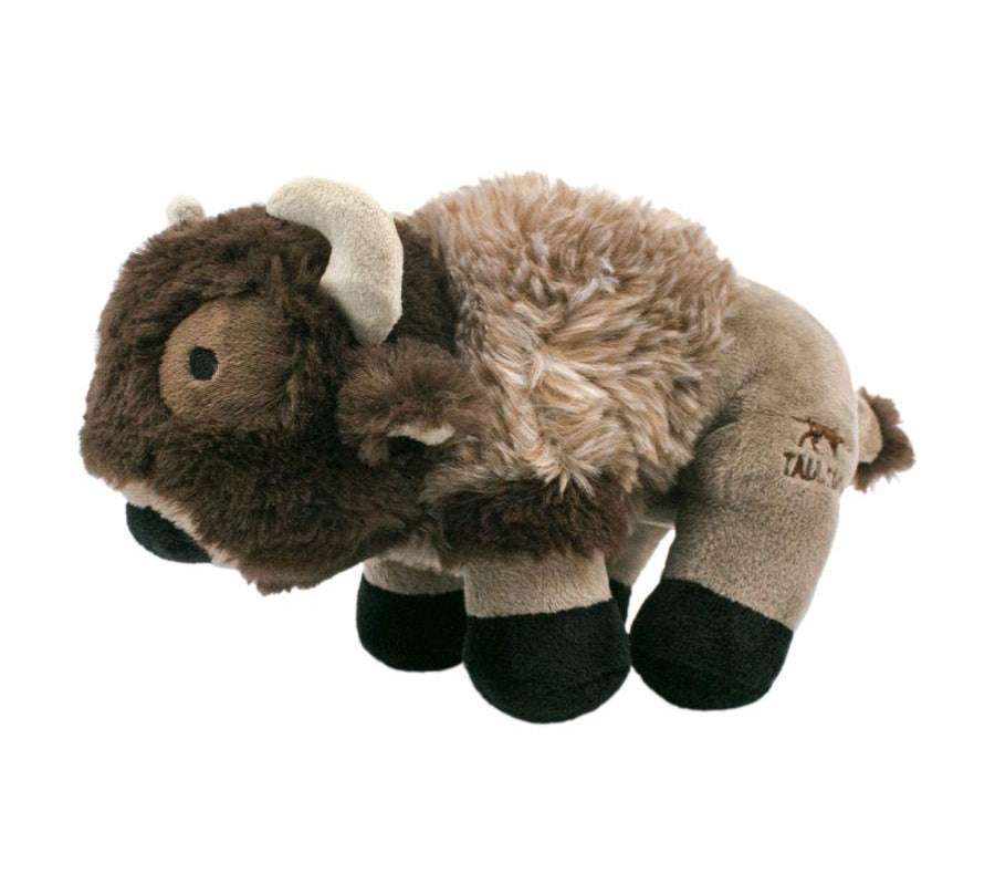 Peluche Búfalo con Sonido de Tall Tails, compañero perfecto para perros que aman abrazar peluches. Seguro, duradero y lavable a máquina. Tamaño: 22 cm.