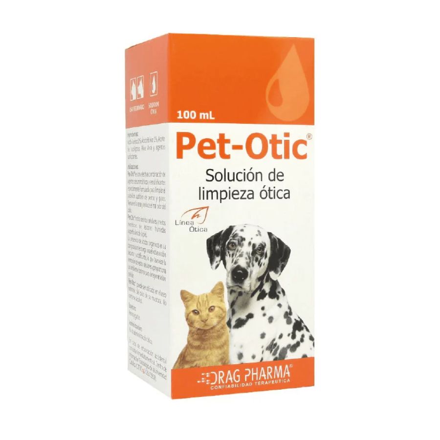 Pet Otic 100ml, solución ótica para perros y gatos que limpia, desodoriza y protege el canal auditivo con ingredientes naturales y sin alcohol. BPets