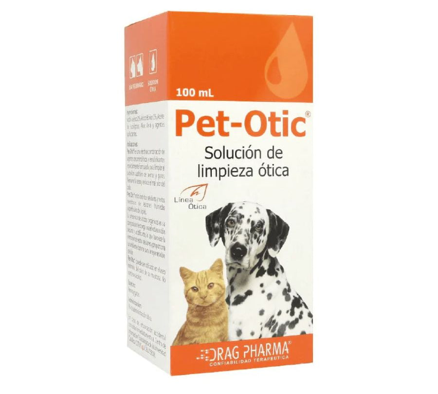 Pet Otic 100ml, solución ótica para perros y gatos que limpia, desodoriza y protege el canal auditivo con ingredientes naturales y sin alcohol. BPets