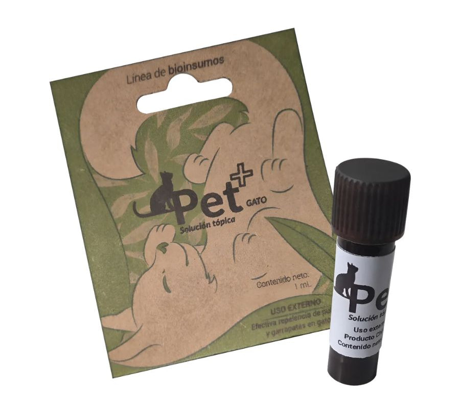 Pet+ Pipeta Orgánica Antipulgas para Gatos, con eucaliptol natural, protege 30 días sin químicos. Ideal para gatitos con pieles sensibles.