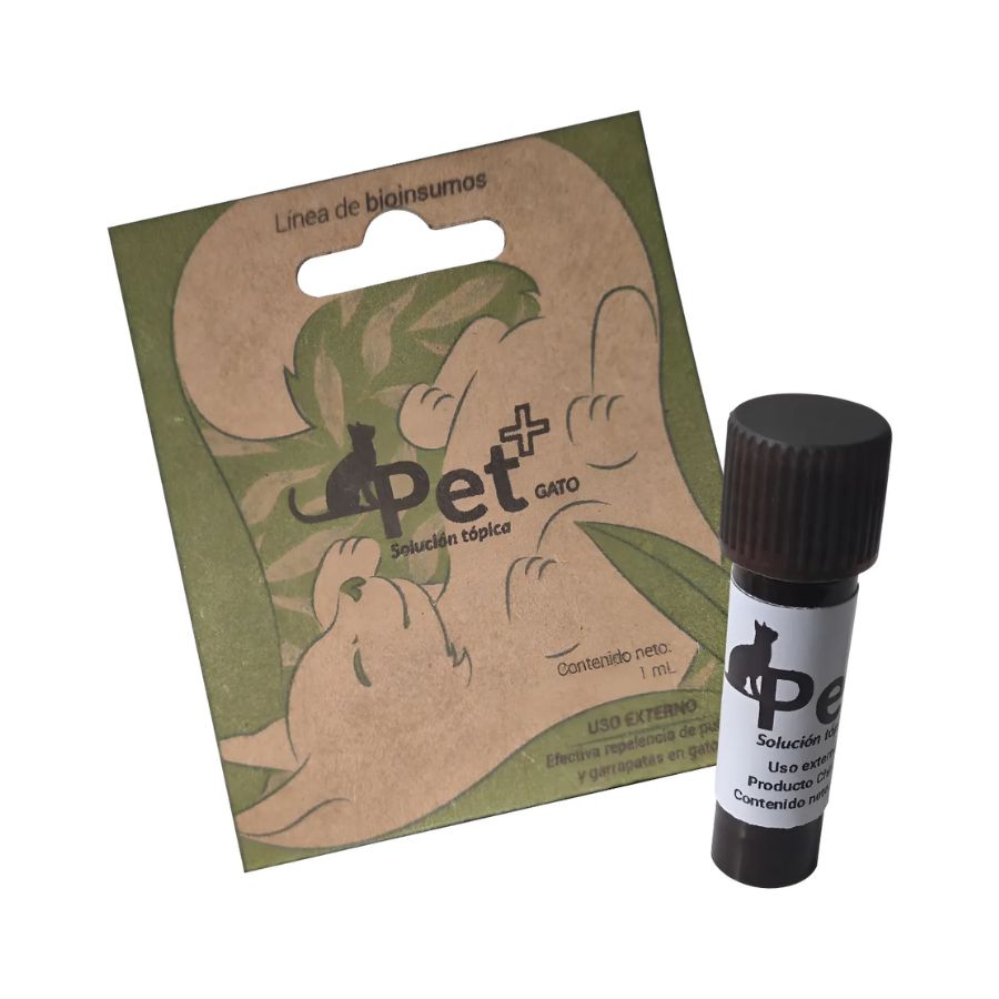 Pet+ Pipeta Orgánica Antipulgas para Gatos, con eucaliptol natural, protege 30 días sin químicos. Ideal para gatitos con pieles sensibles.