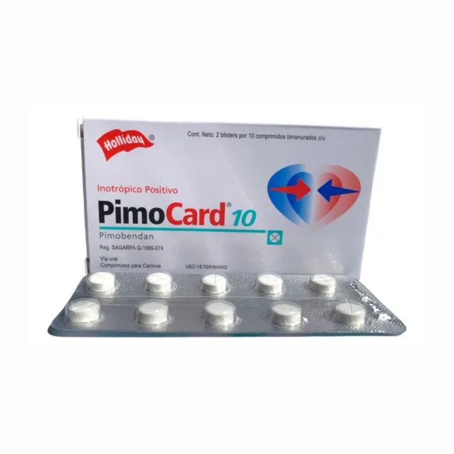 Pimocard Pimobendan 10 mg  para perros con insuficiencia cardíaca. Mejora la función cardíaca y reduce el estrés cardiovascular con efecto seguro y eficaz.