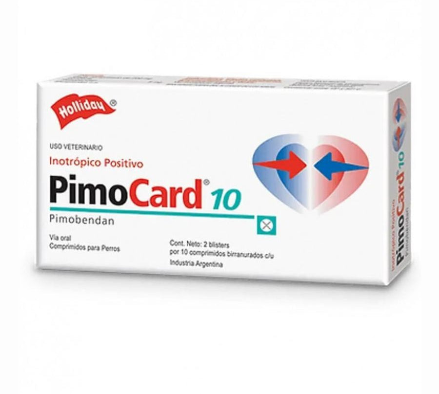 Pimocard Pimobendan 10 mg  para perros con insuficiencia cardíaca. Mejora la función cardíaca y reduce el estrés cardiovascular con efecto seguro y eficaz.