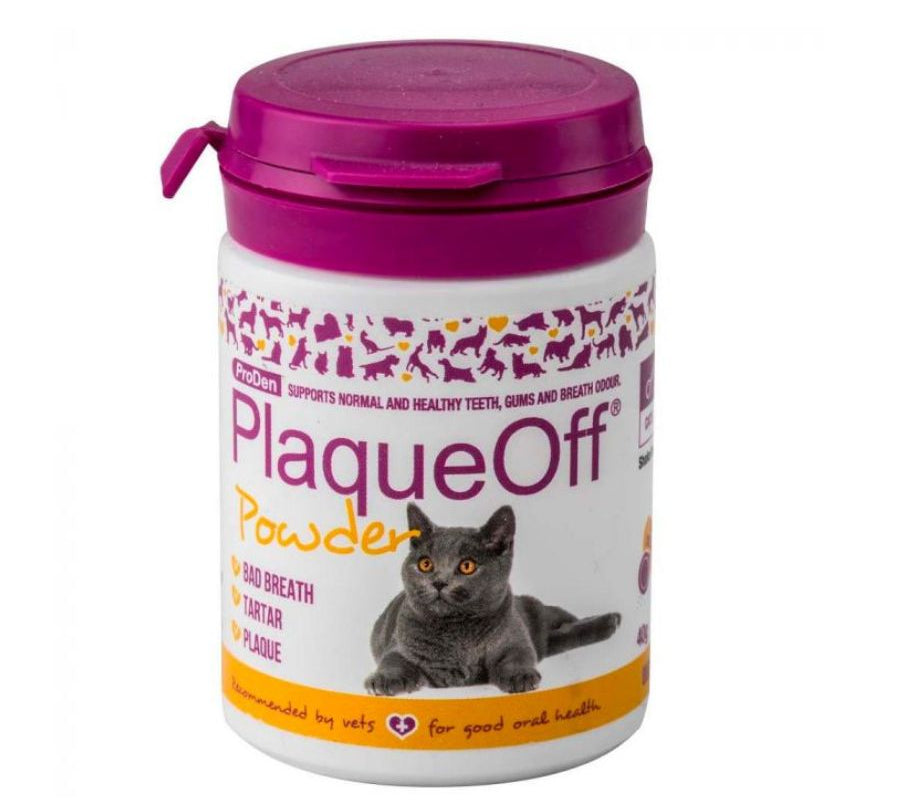 PlaqueOff Polvo Removedor de Sarro para Gatos combate el mal aliento y el sarro desde el interior con una fórmula 100% natural y altamente palatable. B-Pets