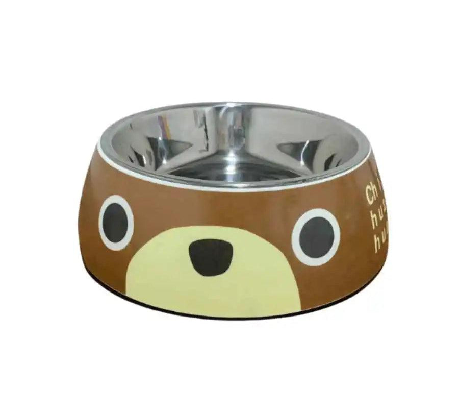 Plato de Melamina y Acero Inoxidable con Diseños MarbenPet, antideslizante, fácil de limpiar, disponible en varios tamaños. ¡Elegancia y funcionalidad! 🐾🍽️