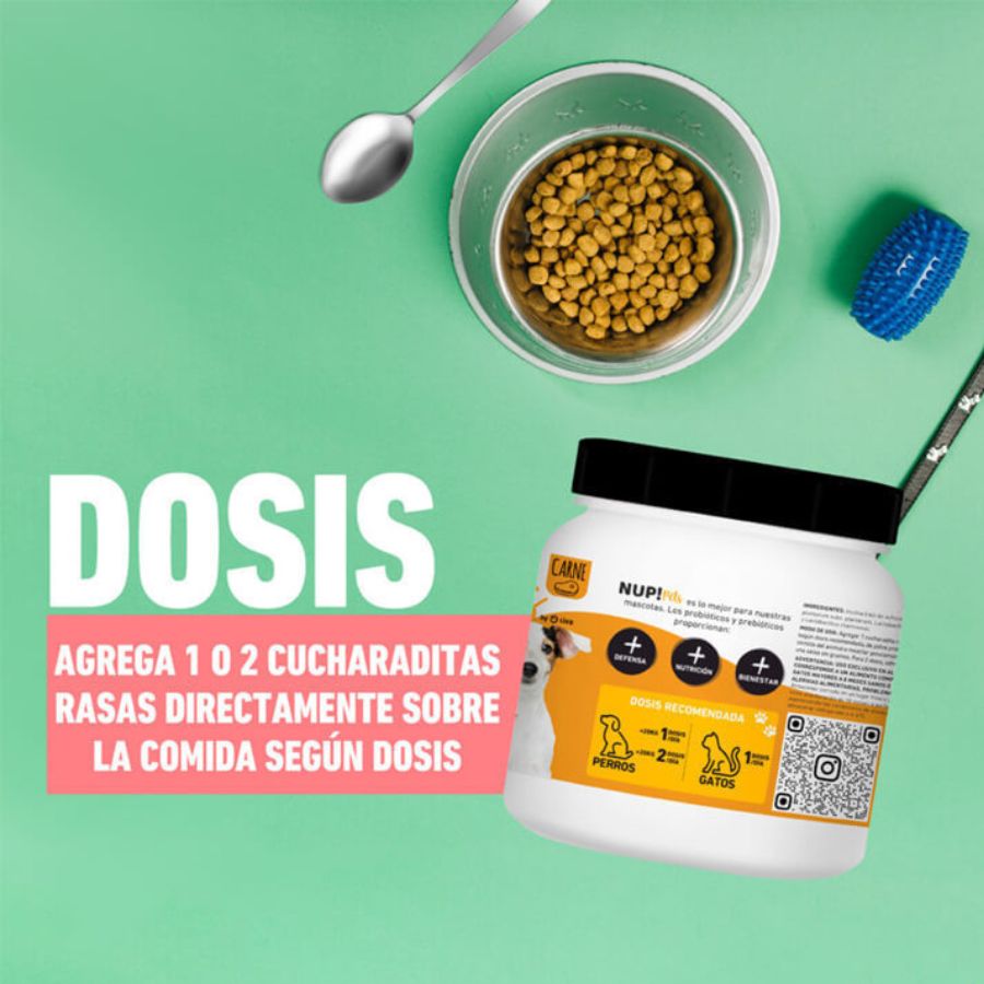 Suplemento pre y probiótico en polvo para mascotas con sabor a pollo bpets.cl