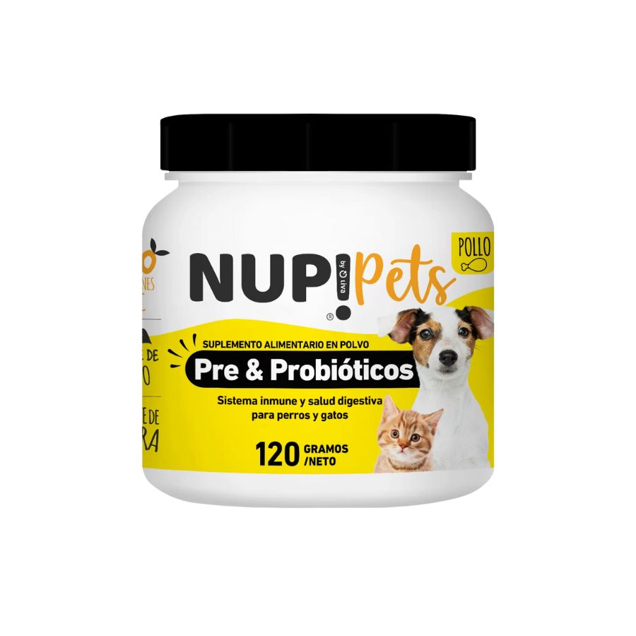 Suplemento prebiótico y probiótico para mascotas con sabor a pollo bpets.cl