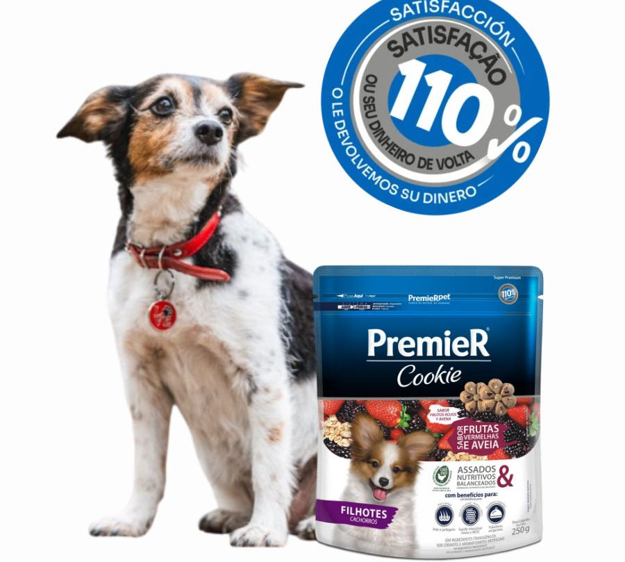 PremieR Cookies Cachorro Sabor Frutos Rojos y Avena, galletas funcionales para cachorros, con antioxidantes, fibras y nutrientes para su crecimiento.