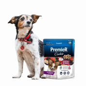 PremieR Cookies Cachorro Sabor Frutos Rojos y Avena, galletas funcionales para cachorros, con antioxidantes, fibras y nutrientes para su crecimiento.