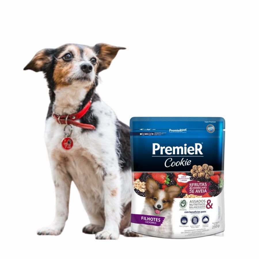 PremieR Cookies Cachorro Sabor Frutos Rojos y Avena, galletas funcionales para cachorros, con antioxidantes, fibras y nutrientes para su crecimiento.