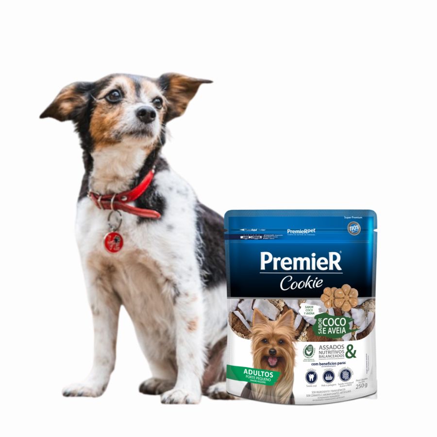 PremieR Cookies Perro Adulto Razas Pequeñas Sabor Coco y Avena, galletas funcionales, horneadas y con ingredientes naturales como coco y huevo Cage Free.
