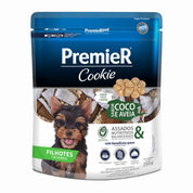 PremieR Cookies Cachorro Sabor Coco y Avena, snack horneado con ingredientes funcionales como avena, coco y huevo Cage Free. Ideal para cachorros pequeños.