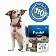 PremieR Cookies Cachorro Sabor Coco y Avena, snack horneado con ingredientes funcionales como avena, coco y huevo Cage Free. Ideal para cachorros pequeños.