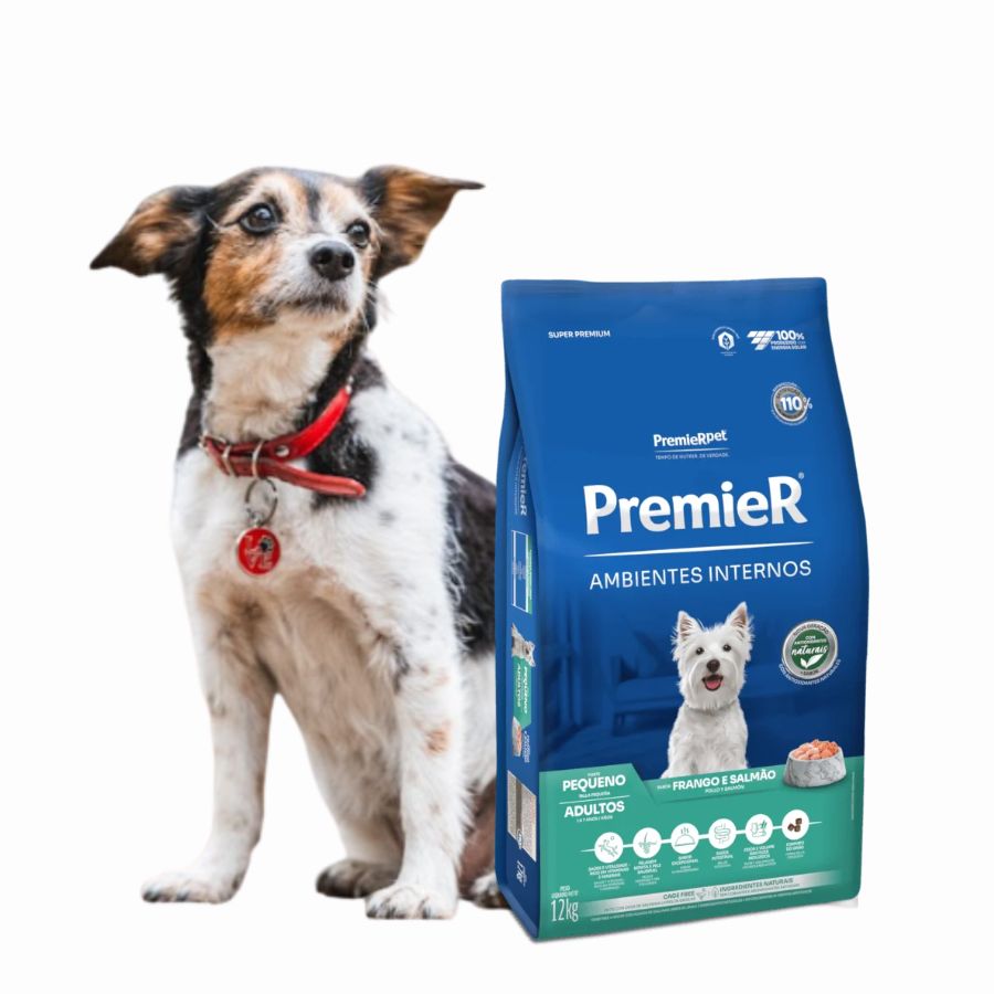 PremieR Ambientes Internos Perro Raza Pequeña Pollo y Salmón 🐶🍣, alimento Super Premium con proteínas nobles y digestión mejorada. Menor olor y volumen de heces.