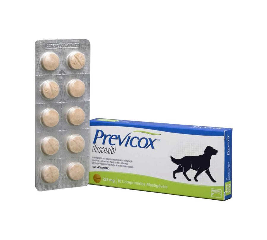 Previcox 227mg 30 comp  alivia el dolor e inflamación en perros con osteoartritis o tras cirugía. Eficaz, palatable y de acción selectiva sobre la COX-2.