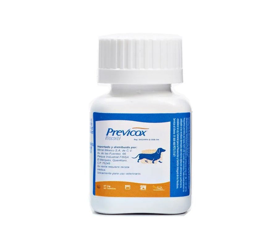 Previcox 57mg 60 comp  alivia eficazmente el dolor e inflamación en perros pequeños con osteoartritis o tras cirugía. Alta selectividad COX-2 y excelente palatabilidad. B-Pets