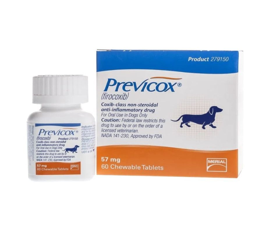 Previcox 57mg 60 comp  alivia eficazmente el dolor e inflamación en perros pequeños con osteoartritis o tras cirugía. Alta selectividad COX-2 y excelente palatabilidad. B-Pets