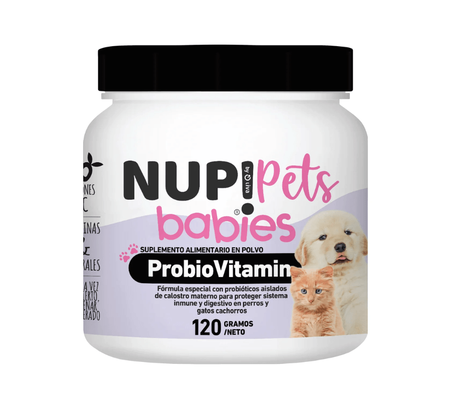 Probiovitamin para Cachorros NUP! Pets. Suplemento en polvo para perros y gatos cachorros, fortalece sistema digestivo e inmune, controla diarreas y mejora el desarrollo. 🐶🐱
