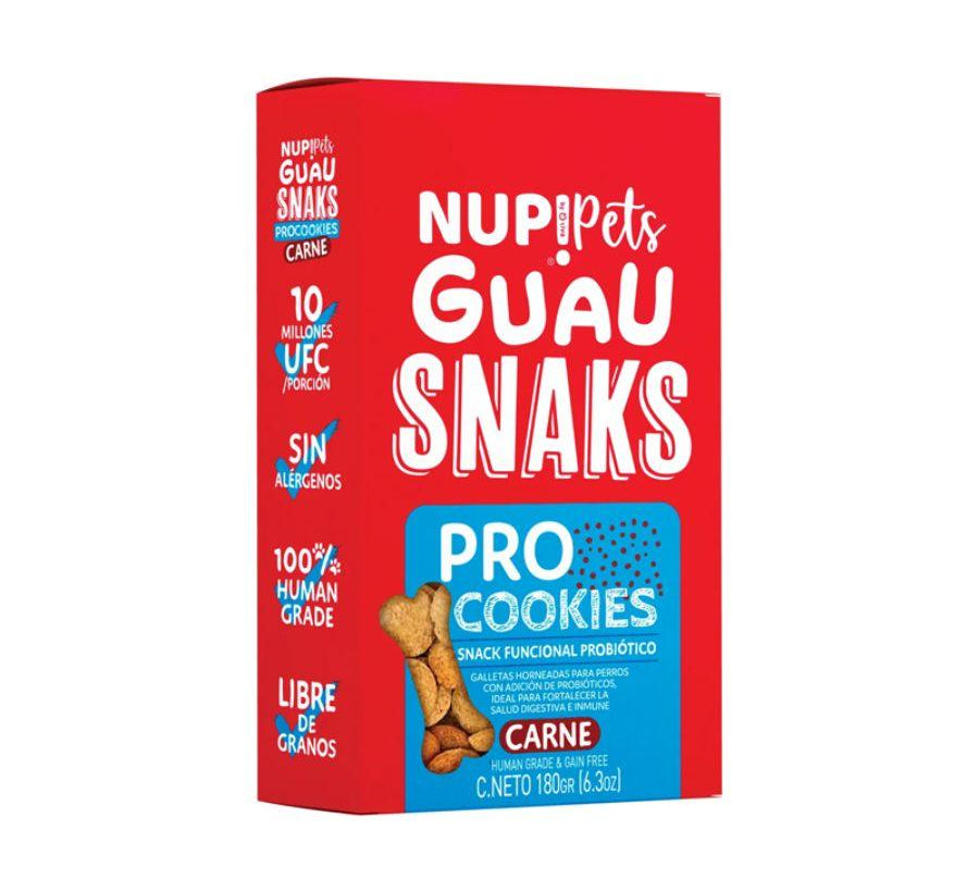 Procookies Sabor Carne NUP! PETS. Galletas para perros con probióticos, fortalecen el sistema inmune y digestivo, mejoran la absorción de nutrientes. 🐶