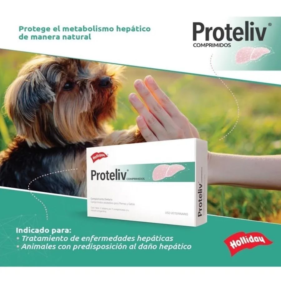 Proteliv 21  suplemento hepático natural para perros y gatos. Protege el hígado, reduce la inflamación y mejora la función hepática sin efectos secundarios.
