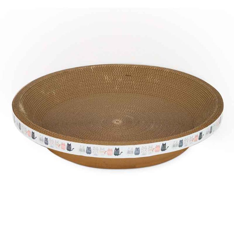 Rascador Cuenco Talla M para Gatos, duradero y cómodo, con diseño circular que satisface las necesidades de rascado y descanso de tu felino.