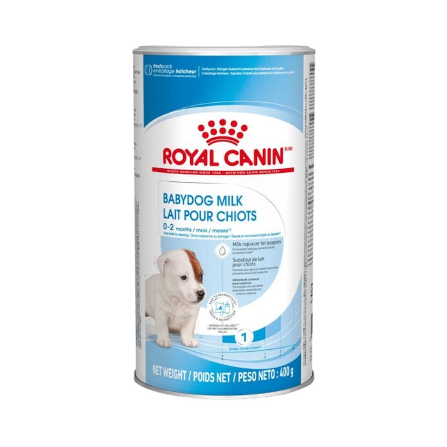 Royal Canin Babydog Milk - Leche para Cachorros 400G: ideal para cachorros de 0-2 meses, fácil de disolver, rica en DHA, favorece la digestión y el sistema inmunitario. 🐶🥛