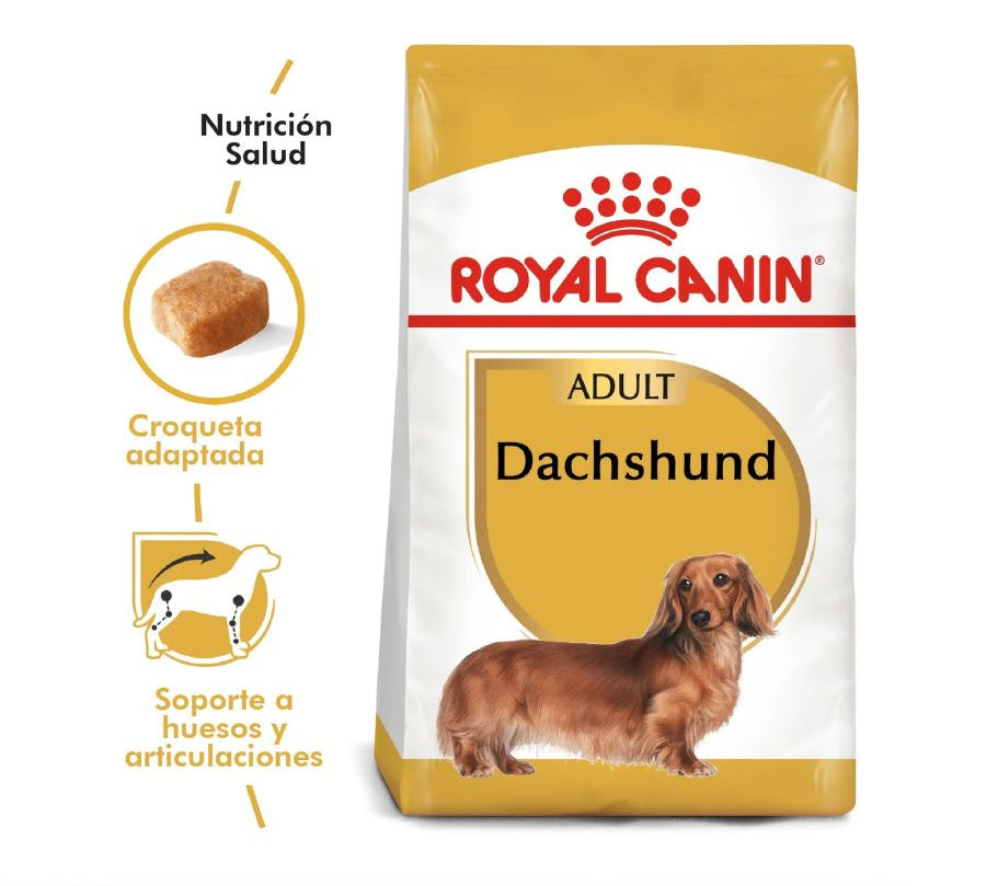 Royal Canin Dachshund Adulto 2,5Kg, con glucosamina y antioxidantes, cuida sus articulaciones, músculos y digestión para una vida activa y saludable. B-Pets