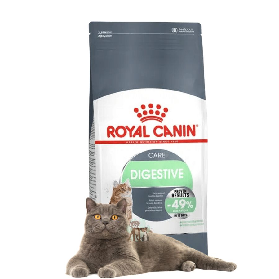 Royal Canin Digestive Care: Alimento para gatos con sensibilidad digestiva. Mejora la digestión, estimula la masticación y reduce la producción de heces. Balance de minerales para salud urinaria.