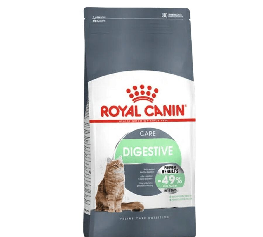 Royal Canin Digestive Care: Alimento para gatos con sensibilidad digestiva. Mejora la digestión, estimula la masticación y reduce la producción de heces. Balance de minerales para salud urinaria.