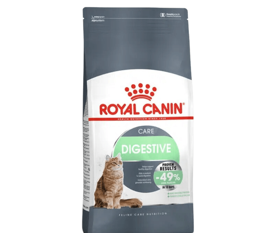 Royal Canin Digestive Care: Alimento para gatos con sensibilidad digestiva. Mejora la digestión, estimula la masticación y reduce la producción de heces. Balance de minerales para salud urinaria. 🐱🍲🌿