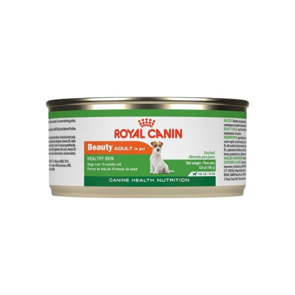 Royal Canin Lata Beauty para perros 150gr: Salud de piel y pelaje, enriquecido con ácidos grasos y complejo skin barrier. Nutrición completa para perros pequeños.