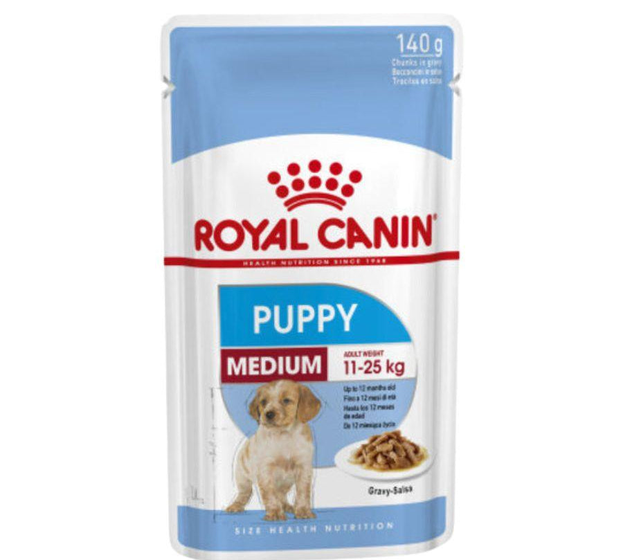 Royal Canin Medium Puppy Pouch: Alimento húmedo completo para cachorros de razas medianas hasta 10 meses. Soporta crecimiento, inmunidad y salud digestiva. Balanceado y sabroso. 🐶🍲🐾