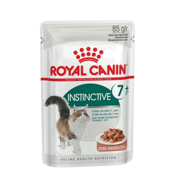 Royal Canin Adult Instinctive 7+ Pouch: Alimento húmedo diseñado para gatos mayores de 7 años. Favorece la vitalidad y la salud renal, con trozos tiernos y perfil nutricional óptimo.