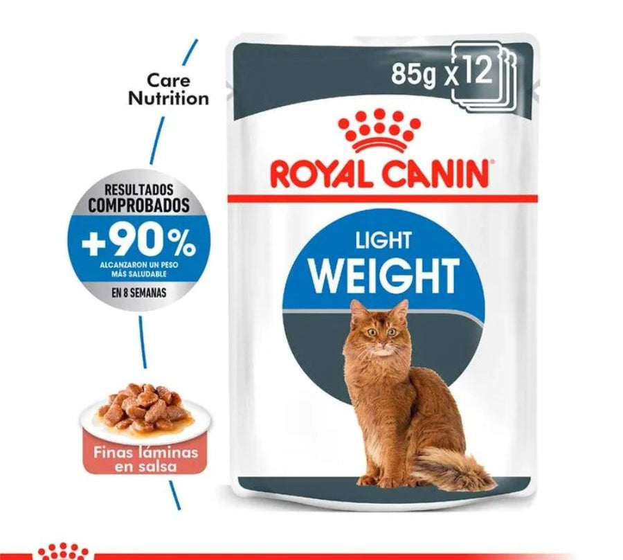 Royal Canin Pouch Light Weight Care 🐱 alimento húmedo bajo en calorías para gatos adultos. Favorece el control de peso y mejora la hidratación.