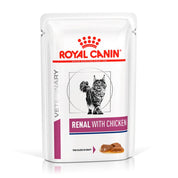 Royal Canin Renal con Pollo Pouch, ideal para gatos con insuficiencia renal. Baja carga renal, alta digestibilidad y sabor irresistible.