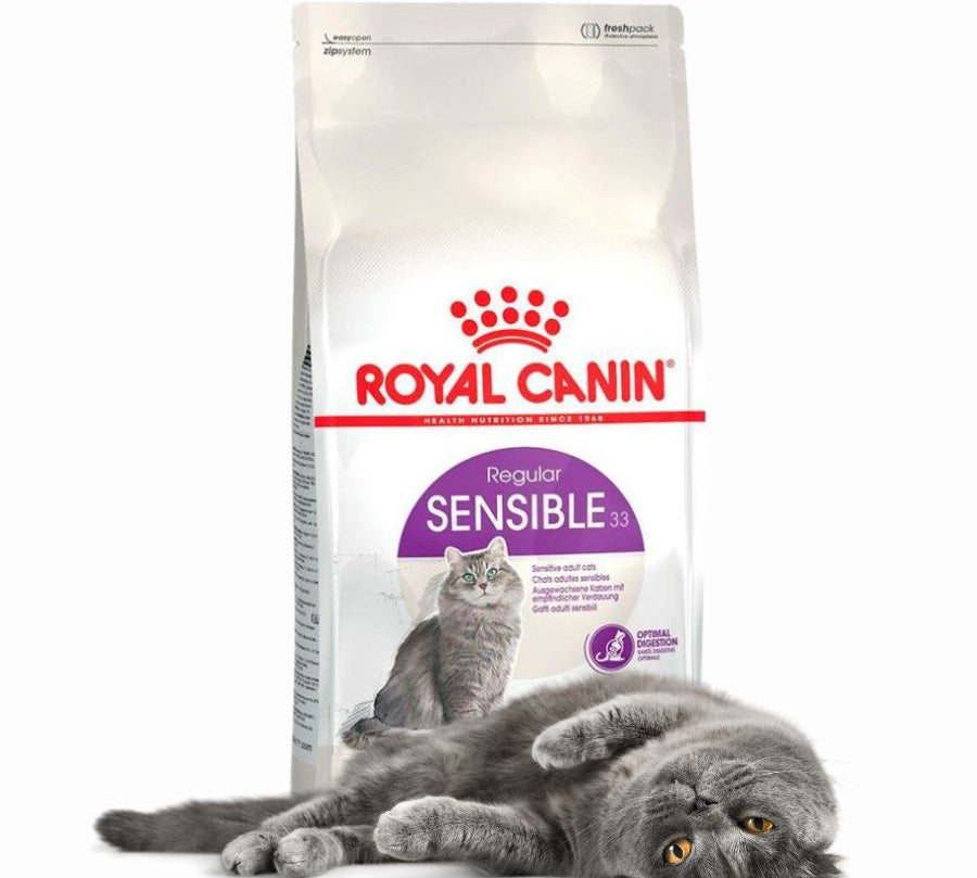 Royal Canin Sensible: Alimento seco para gatos con sensibilidad digestiva. Proteínas altamente digestibles, salud urinaria, equilibrio de flora intestinal y alta palatabilidad.