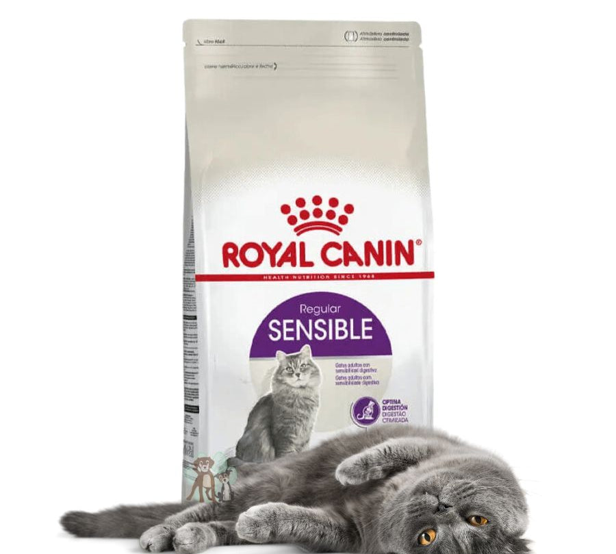 Royal Canin Sensible: Alimento seco para gatos con sensibilidad digestiva. Proteínas altamente digestibles, salud urinaria, equilibrio de flora intestinal y alta palatabilidad.