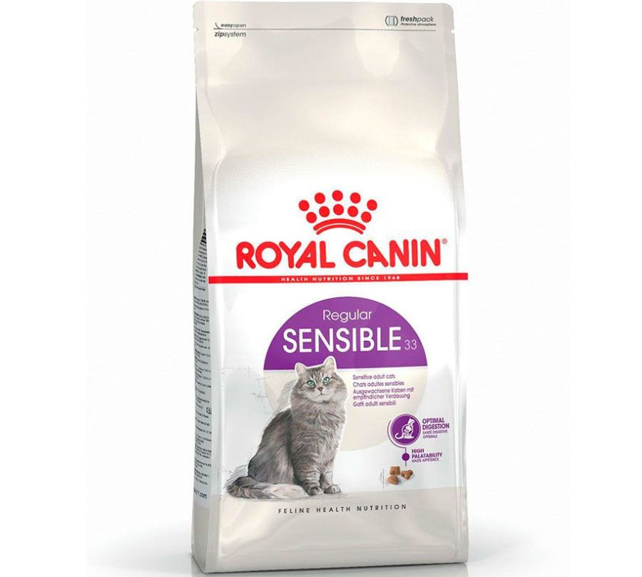 Royal Canin Sensible: Alimento seco para gatos con sensibilidad digestiva. Proteínas altamente digestibles, salud urinaria, equilibrio de flora intestinal y alta palatabilidad. 🐱🐾