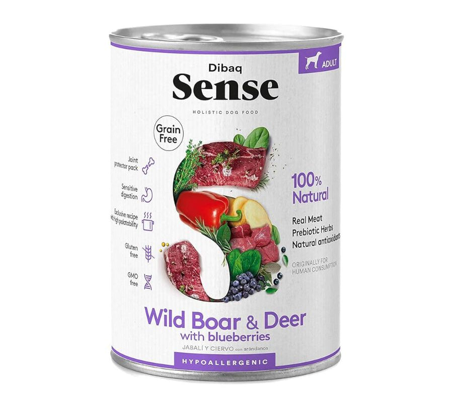 Dibaq Sense Alimento Húmedo Ciervo & Jabalí Lata: Nutrición hipoalergénica para perros. ¡Sabores naturales para su bienestar! 