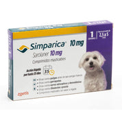 Simparica 2.5 - 5kg (10mg), comprimido masticable antiparasitario 🐾. Elimina pulgas, garrapatas y sarna con acción rápida y protección por 35 días.