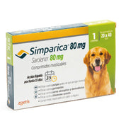 Simparica 20 - 40kg (80mg), comprimido masticable antiparasitario 🐾. Elimina pulgas, garrapatas y sarna con acción rápida y protección por 35 días.