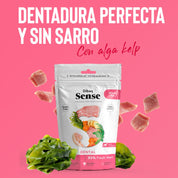 Snack Dental de Cerdo Dibaq Sense, con alga Kelp para el cuidado dental y cerdo fresco. Sabor irresistible y dientes más limpios.